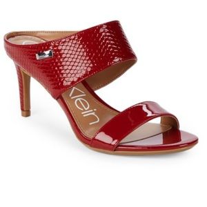 Calvin Klein Cecily 7M heels Crimson Red Patent